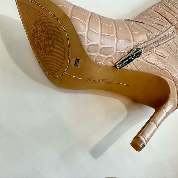 Vince Camuto Beige/Nude Croc Knee High Boots - Picture 5 of 13
